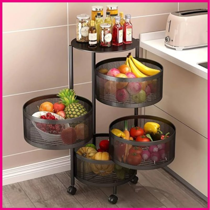 4 Layer Round Shape Kitchen Rack